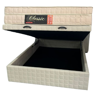 Cama Baú Casal 1,38 x 1,88 x 28 molas ensacadas Classic - Imagem 4